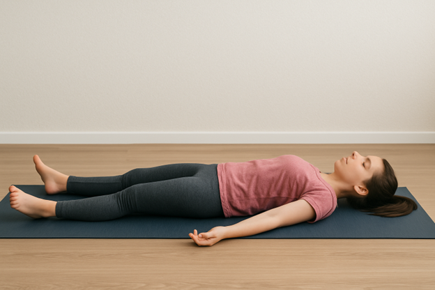 Savasana deep relaxation,lowering cortisol levels,lowers BP,reduce heart rate, blood pressure, relax,cardiovascular ,Anxiety Relief,health,Improves Sleep,insomnia ,Lower Back Comfort,mindfulness